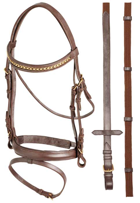 Hanoverian Brass Bridle - Wanneroo Stockfeeders