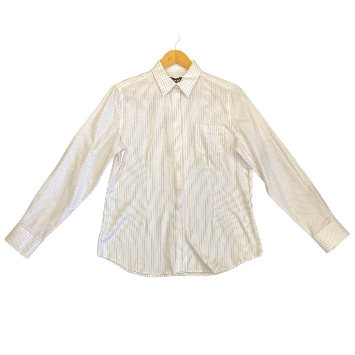 White Dress Shirt Purple Pinstripe - Wanneroo Stockfeeders