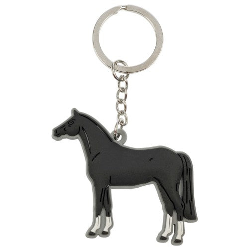 Black Rubber Horse Key Ring - Wanneroo Stockfeeders