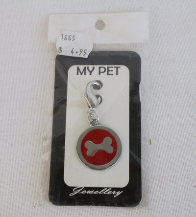 Bone in Red Circle Charm - Wanneroo Stockfeeders