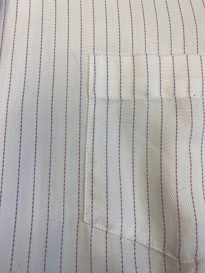 White Dress Shirt Purple Pinstripe - Wanneroo Stockfeeders