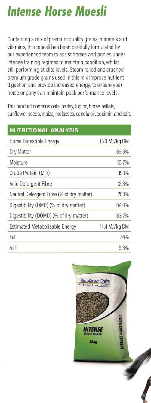 Intense Horse Muesli - Wanneroo Stockfeeders