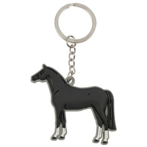 Black Rubber Horse Key Ring - Wanneroo Stockfeeders