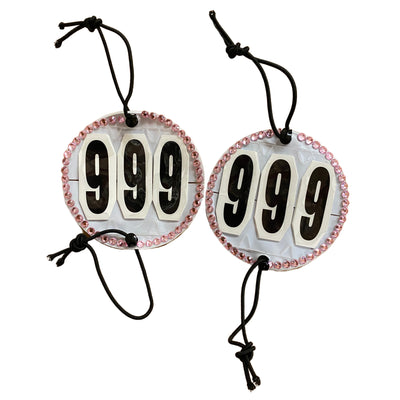 Bridle Number Holder Diamontes - Pink - Wanneroo Stockfeeders