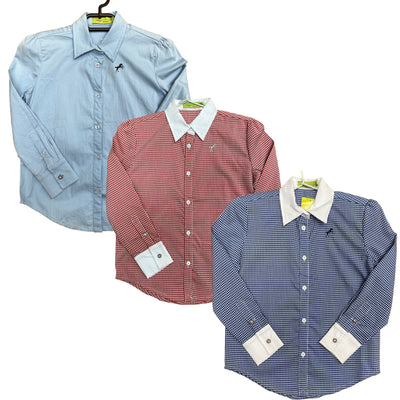 Kids Long Sleeved Button Up Shirt - Wanneroo Stockfeeders