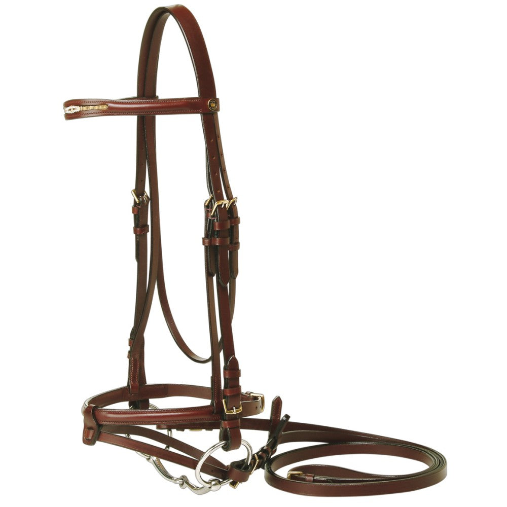 Snaffle Bridle with Contrast Gold/Silver - Wanneroo Stockfeeders