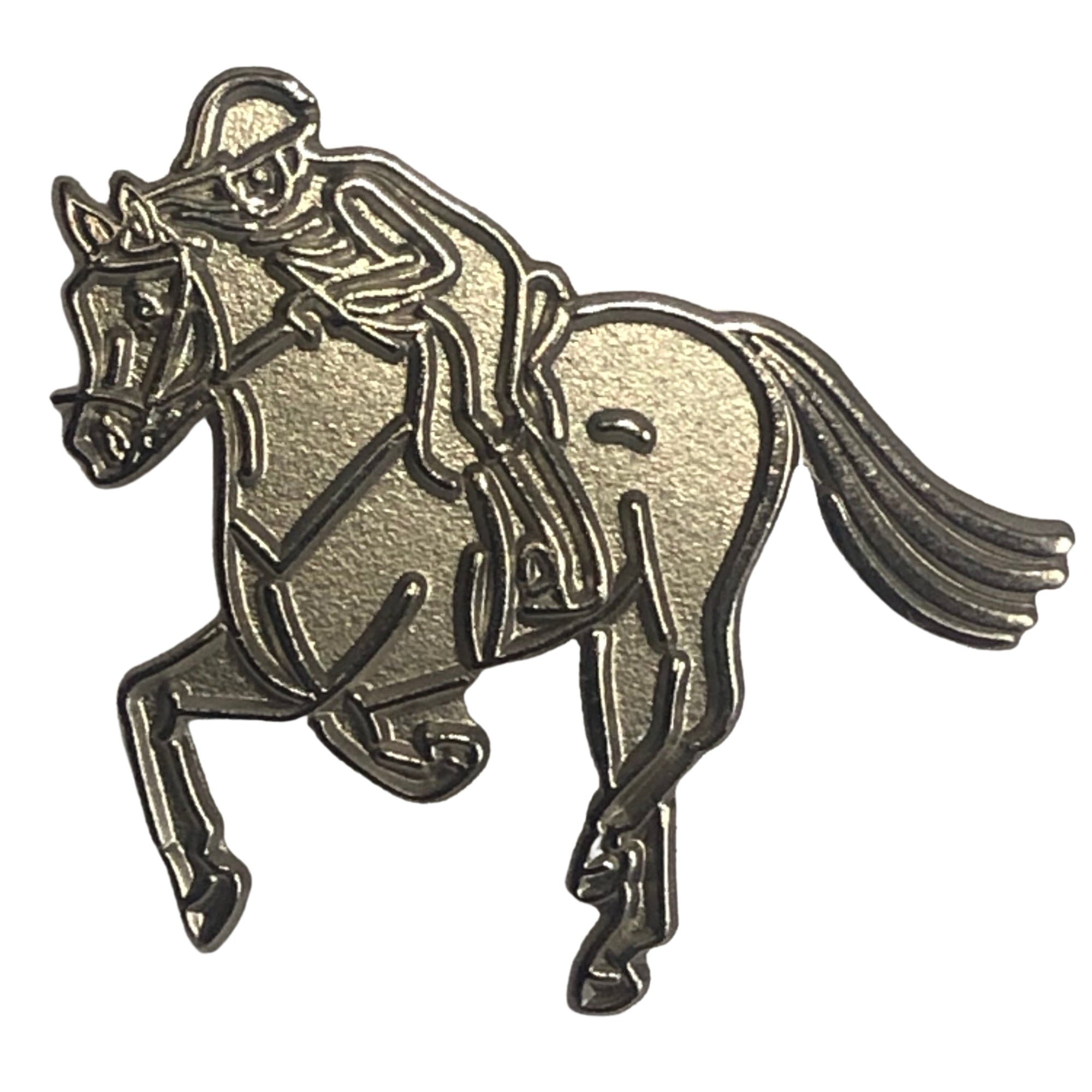 Silver Horse and Rider Pin | Wanneroo Stock Feeders